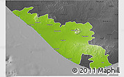Physical 3D Map of Junagadh, darken, desaturated