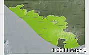Physical 3D Map of Junagadh, darken, semi-desaturated