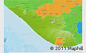 Physical 3D Map of Junagadh, political outside