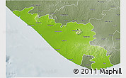 Physical 3D Map of Junagadh, semi-desaturated