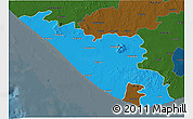 Political 3D Map of Junagadh, darken