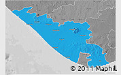 Political 3D Map of Junagadh, desaturated