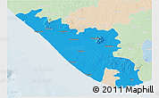 Political 3D Map of Junagadh, lighten