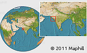 Satellite Location Map of Junagadh, within the entire country