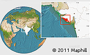 Satellite Location Map of Junagadh, highlighted country
