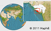 Satellite Location Map of Junagadh, highlighted parent region