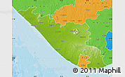 Physical Map of Junagadh, political outside