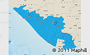 Political Map of Junagadh, shaded relief outside
