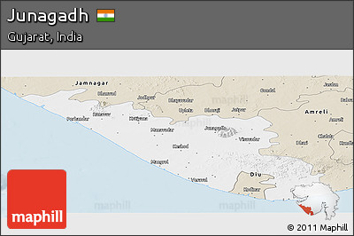 Classic Style Panoramic Map of Junagadh