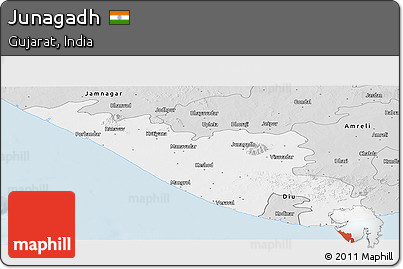Silver Style Panoramic Map of Junagadh