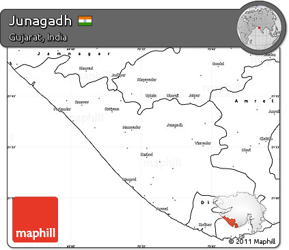 Blank Simple Map of Junagadh