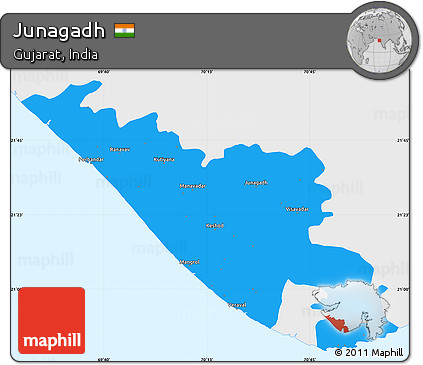 Political Simple Map of Junagadh, single color outside