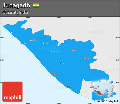 Political Simple Map of Junagadh, single color outside