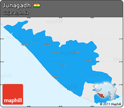 Political Simple Map of Junagadh, single color outside