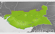 Physical 3D Map of Kachchh (Bhuj), desaturated