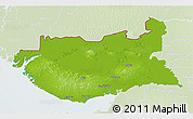 Physical 3D Map of Kachchh (Bhuj), lighten