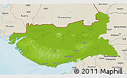 Physical 3D Map of Kachchh (Bhuj), shaded relief outside