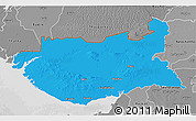 Political 3D Map of Kachchh (Bhuj), desaturated