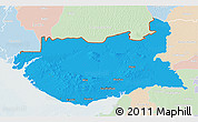Political 3D Map of Kachchh (Bhuj), lighten