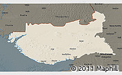 Shaded Relief 3D Map of Kachchh (Bhuj), darken