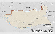Shaded Relief 3D Map of Kachchh (Bhuj), desaturated