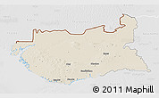 Shaded Relief 3D Map of Kachchh (Bhuj), lighten, desaturated