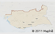 Shaded Relief 3D Map of Kachchh (Bhuj), lighten, semi-desaturated