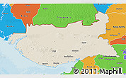 Shaded Relief 3D Map of Kachchh (Bhuj), political outside