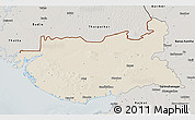 Shaded Relief 3D Map of Kachchh (Bhuj), semi-desaturated