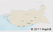 Shaded Relief 3D Map of Kachchh (Bhuj), single color outside