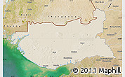 Shaded Relief Map of Kachchh (Bhuj), satellite outside
