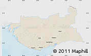 Shaded Relief Map of Kachchh (Bhuj), single color outside
