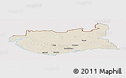 Shaded Relief Panoramic Map of Kachchh (Bhuj), cropped outside