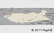 Shaded Relief Panoramic Map of Kachchh (Bhuj), darken, desaturated