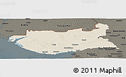 Shaded Relief Panoramic Map of Kachchh (Bhuj), darken