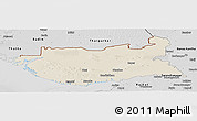 Shaded Relief Panoramic Map of Kachchh (Bhuj), desaturated