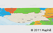 Shaded Relief Panoramic Map of Kachchh (Bhuj), political outside