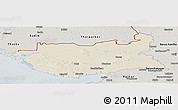 Shaded Relief Panoramic Map of Kachchh (Bhuj), semi-desaturated