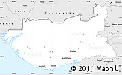 Silver Style Simple Map of Kachchh (Bhuj)