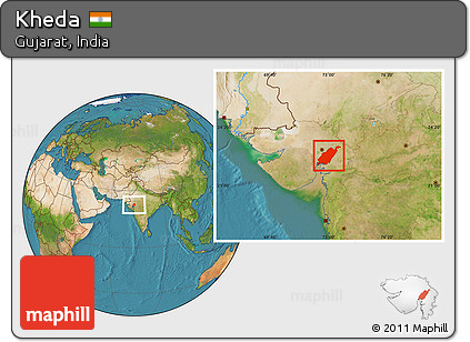 Satellite Location Map of Kheda