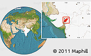 Satellite Location Map of Kheda, highlighted country