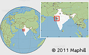 Savanna Style Location Map of Kheda, highlighted country, highlighted parent region, within the entire country