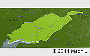 Physical Panoramic Map of Kheda, darken