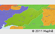 Physical Panoramic Map of Kheda, political outside