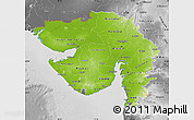 Physical Map of Gujarat, desaturated