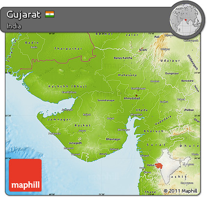 Physical Map of Gujarat