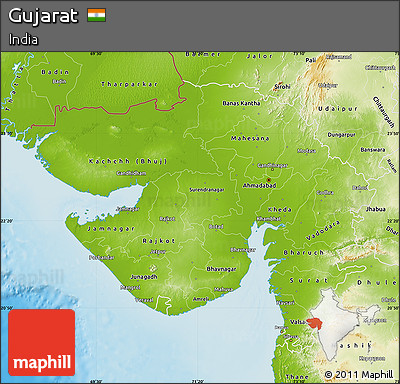 Physical Map of Gujarat