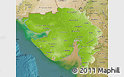 Physical Map of Gujarat, satellite outside