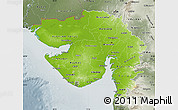 Physical Map of Gujarat, semi-desaturated