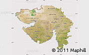 Satellite Map of Gujarat, cropped outside